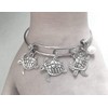 Turtle Bracelet Pearl Accent Handmade on a Stainless Steel Expandable