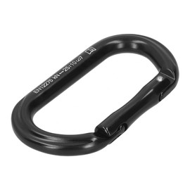 Mxzzand Black Rock Climbing Carabiner 25kn Outdoor Non-Slip O-Shaped Automatic Lock Extended Safety Buckle