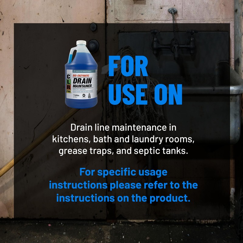 CLR PRO Commercial Drain Maintainer and Grease Trap Treatment, Preventative