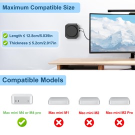 Mount for Mac Mini M4/M4 Pro 2024 VESA/Wall/Under Desk Mount for Mac Mini M4 Metal Mounting Bracket Compatible with Mac Mini M4 Anti-Scratch Monitor Mount Holder for Mac Mini M4 with Remote Holder