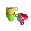 mucplants Set of 6 Coloured Espresso Cups + Practical Chrome
