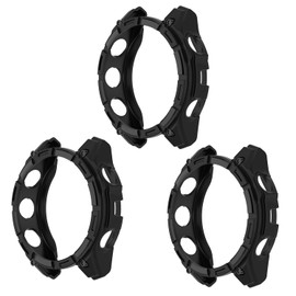 3Pack Watch Case Cover Compatible with Garmin Fenix 8 47mm(Not The Fenix 8 47mm Solar) Smartwatch Cover Soft TPU Protective Case (Black,Black,Black)
