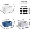 GAOHAN 12 Packs Plastic Storage Boxes with Handles, 3 Colours