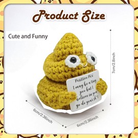 Aulen Funny Knitted Pocket Hug Dolls, Positive Gifts Inspirational Gifts Mini Pocket Hug Cute Portable Motivational Funny Gifts Decoration for Birthday Holiday Party(Yellow)