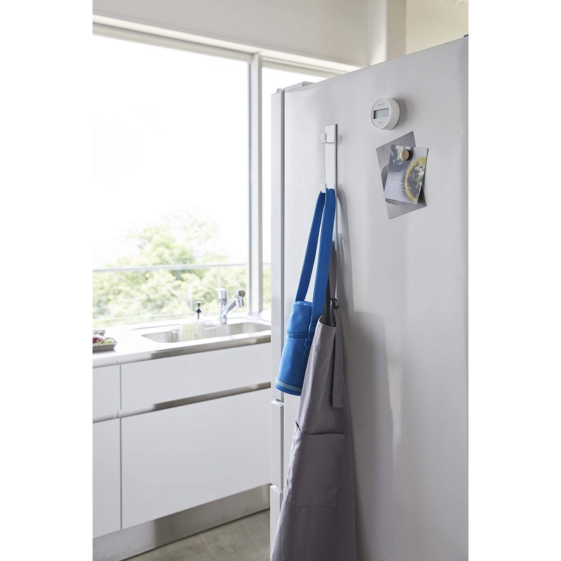 Yamazaki 5250 Magnetic Refrigerator Side Vertical 3 Hooks, White, Approx.