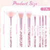 HJZHII 7 PCS Makeup Brushes, Cute Crystal Sparkles Fan Blush