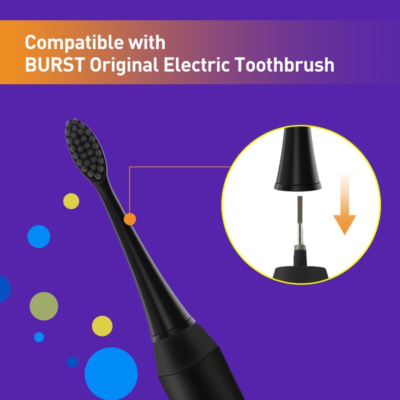 Toothbrush Replacement Heads Compatible with Burst Sonic Electric Toothbrush -