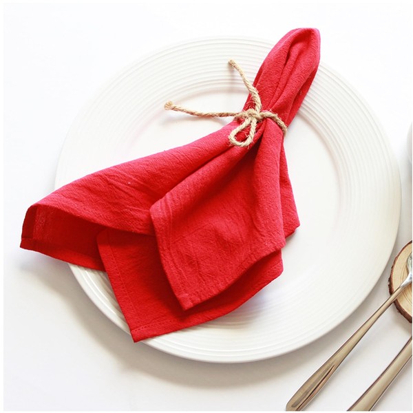CIQKL Red Napkin Cloth Set of 4 16x16 inch Reusable