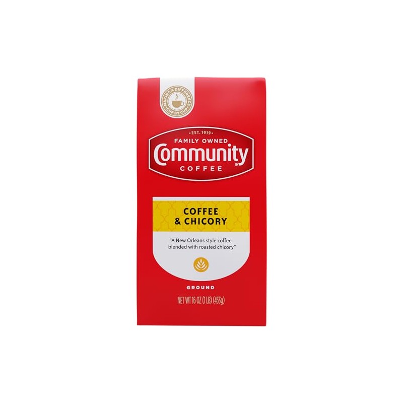 Community Coffee Coffee and Chicory Blend 16 Ounce, Medium Dark