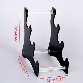 HHUXIUE Lightsaber Stand Sword Stand Three Levels Desktop Acrylic Desktop Lightsaber Display Stand Sword Stand Fixer Decorative Sword Stand Display Stand Collection (Black)