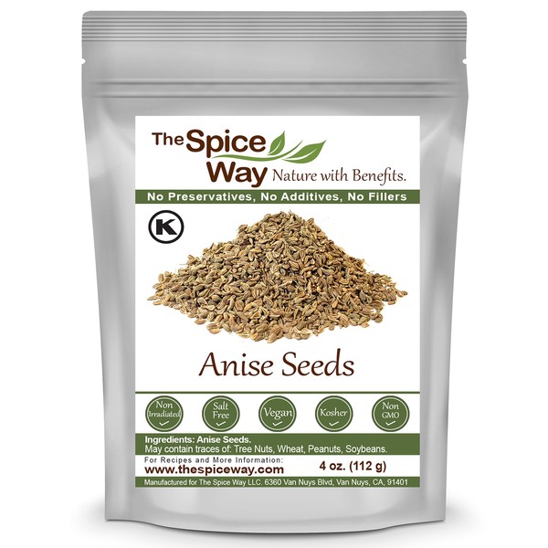 The Spice Way Premium Anise Seeds - Whole seeds ( 4 oz ) also called Aniseed. Used for baking bread, cooking and even tea.