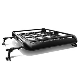 50 inches x 38 inches Aluminum Roof Rack Top Cargo Carrier Basket+Cross Bar (Black)