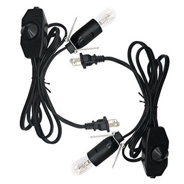 haraqi Himalayan Salt Lamp Cords with Dimmer Switch,Original Replacement Cords and 25 Watt Bulbs for Salt Rock Lamp,UL Listed Cords(2 Cords and 2 Bulbs)