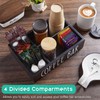 ALELION Coffee Station Organizer - Wood Countertop Accessories Organizer with