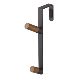 Yamazaki 5172 Door Hanger, Black, Approx. W 0.6 x D 3.8 x H 7.1 inches (1.5 x 9.8 x 18 cm), Tower, Easy to Hang Hat or Bag