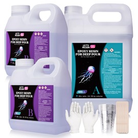 LET'S RESIN EPOXY RESIN 150OZ Deep Pour Epoxy Resin Kit, Low Viscosity, Bubble Free, Crystal Clear Casting Resin for River Table, Wood, Resin Art, Crafts