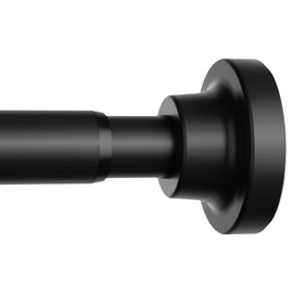 AIZESI Spring Tension Curtain Rod 29-63 Inch Black Stainless Steel Telescoping Rod No Drill for Window or Shower