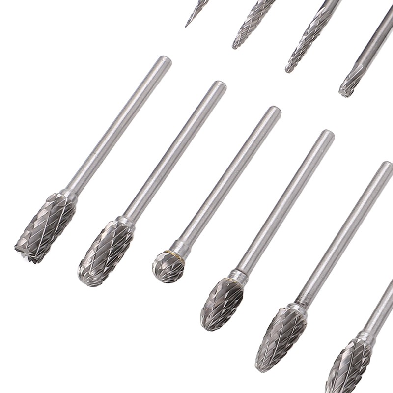 20Pcs Tungsten Carbide Carving Bits Double Cut Rotary Burr Set