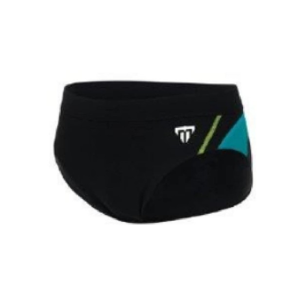 Michael Phelps Manu Men's Classic Brief-Black/Turq (Size 26)