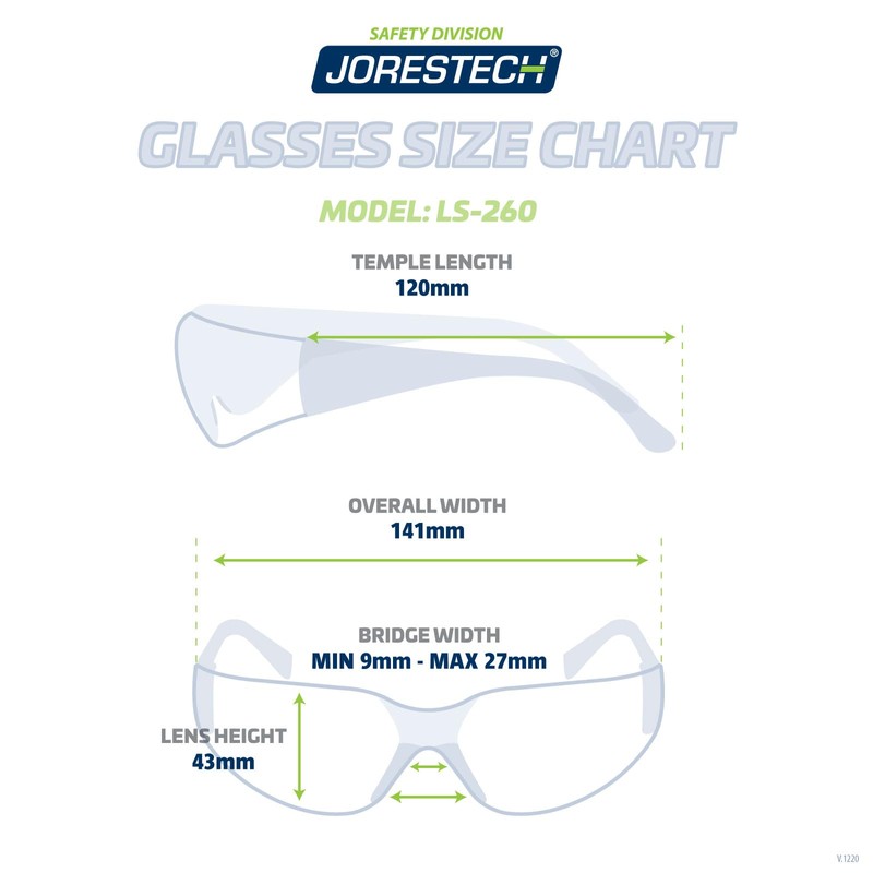 JORESTECH Eyewear Protective Safety Glasses, Polycarbonate Impact Resistant Lens (1,