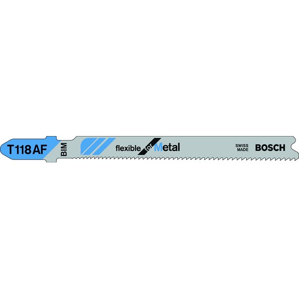 Bosch Professional 5x Jigsaw Blade T 118 A Basic for Metal (for Steel sheets, Accessories Jigsaw)