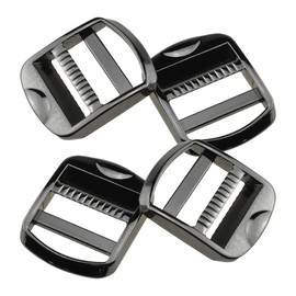 HAHIYO Adjustable Ladder Lock Webbing Release Slider Buckle Zinc Alloy Gun Black Tri-Glide Tension Fastener 25mm Inner Width Secure Hold up Polish Not Easy Fade Rust for Backpack Belt Luggage 4PCS
