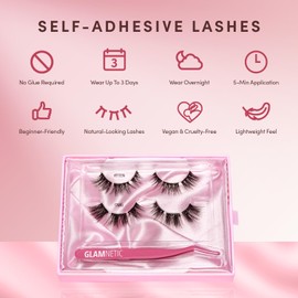 Glamnetic Self Adhesive Eyelashes | Wispy Ready | Professional At Home Eyelash Extension Kit | Salon-Quality Wispy Lash Clusters for Wispy Lashes