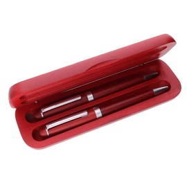 MPM Quality Wooden Ballpoint Pen and Micro Pencil in Bamboo Box, Dark Wood, Natural, Eco-Friendly, Elegant, Wood/Metal Pen and Wood/Metal Mechanical Pencil, Blue Ink, Wooden Box