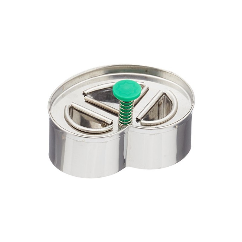 Städter Brezel m. Auswerfer, Edelstahl, Silber-grün, 6.5 x 6.5 x