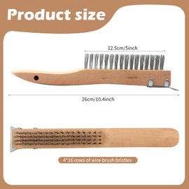 AOKLIT 6 Pack Wire Scratch Brushes Set, 4x16 Rows Stainless Steel Wire for Cleaning welds, Rust