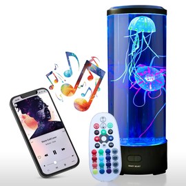Brewish Jellyfish Lamp with 20W Bluetooth Speaker (Upgraded Motor 2025), 16 Color Changing Mood Lamp, 5 Modes Aquarium Night Light for Kids, Gift for Adults, Kids, Sensory Lights for Autistic Children