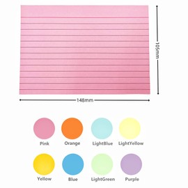 A6 Flash Cards Paper 400Pcs Revision Cards Paper Assorted Colours 14.8 * 10.5cm Index Crads Record Cards Ruled Flashcards for Office Working School Learning