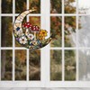 MIDEFINCH Acrylic Stained Glass Style Moon Mushroom Window Hanging, Lightweight