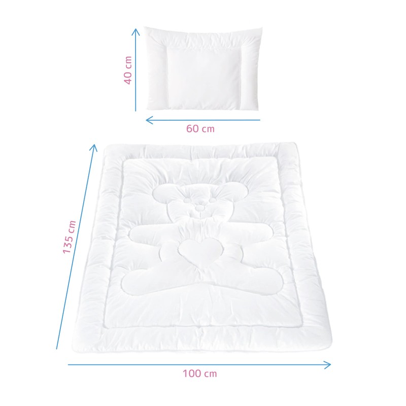 Baby Comfort Toddler Cot Bed Duvet & Flat Pillow Filling