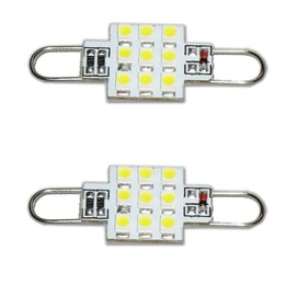 Red Rigid Loop 44mm Festoon LED 9 SMD 561 562 564 567 578 211-2 212-2 214-2 Rigid Loop Light Bulb Under Cabinet RL4410-xHP9 Car Interior Dome Map Side Door Trunk Courtesy Light 12V (Pack of 2)