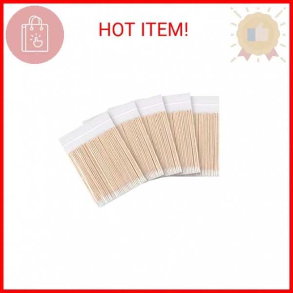CHEFBEE 500 Count Microblading Cotton Swab Pointed Tip, Wood Cotton