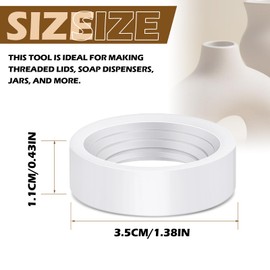 Youyole 4 Pcs Threading Tools for Ceramics, Thread Cutter for Pottery with Clay, Threader Tools for Soap Dispenser Ceramics, Adds Accurate and Uniform Threads to Your Pottery (White)