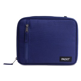 PackIt Freezable Classic Lunch Box, True Blue, Built with EcoFreeze® Technology, Collapsible, Reusable, Zip Closure with Front Pocket and Buckle Handle, for Work Lunches and Fresh Lunch On The Go