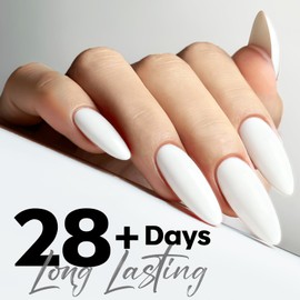 modelones White Gel Nail Polish Gel Polish Solid White Nail Poish Soak Off Pastel U V Nail Design Salon DIY Manicure 15 ML