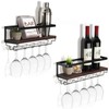 B4Life Wall Mounted Wine Rack with Stemware Hanger, 2 Pack