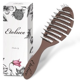 Etoluce BeautyDry Dry Dry Brush, Hair Brush, Comb, Scalp Massage, For Hair Drying, Skeleton Brush, No Tangle Wet Hair Comb (LightBrown)