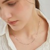 ZAULER 14K Gold Plated Dainty Sparkle Dot Chain Necklace Simple