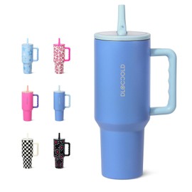 DLOCCOLD 40 oz Tumbler with Handle & Flip Straw, Car Cup Holder Friendly, Leak Resistant Water Bottle, Reusable Insulated Modern Stainless Steel Tumbler, Gifts for Women & Men