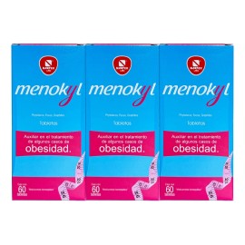 Auxiliar Para Bajar Peso Quema Grasa Menokyl 60 Tabs 3 Pack