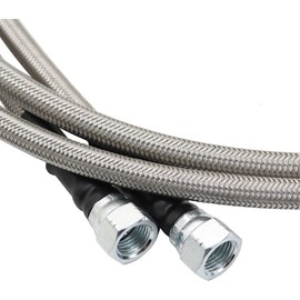 Blitech Transmission Cooler Lines Kit w/6AN Fittings - 2 x 70 Inch Stainless Steel Braided Hose, For GM 4L60E/4L80E Chevy/GMC TH350/TH400/200-4R/700R4