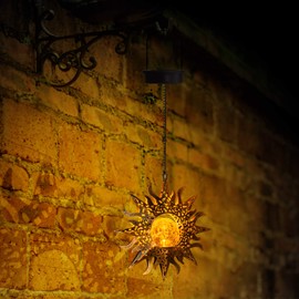 Solar Lights Outdoor Garden Decor Hanging Lanterns Decoration Metal Sunflower Gifts Waterproof for Yard Clearance Front Porch Lawn Driveway Patio Backyard Pathway Gardening Gift