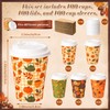 100 Pcs 12oz Fall Thanksgiving Coffee Cup with Lid and