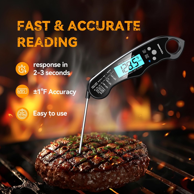 TechRise Digital Meat Thermometer Probe, Kitchen Thermometer, Fast Instant Food
