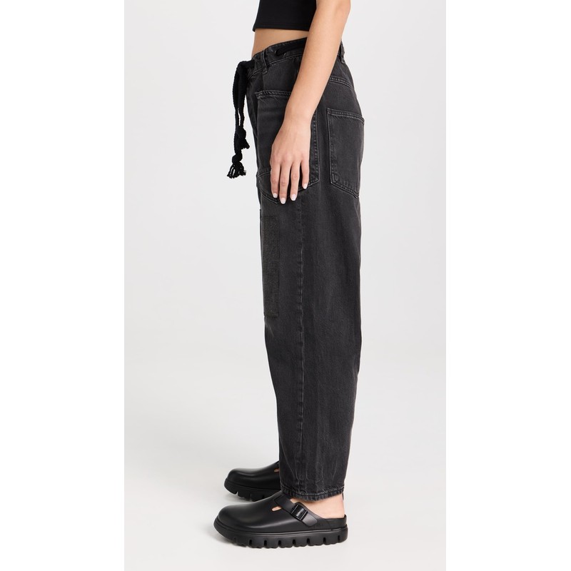 Free People Women's Moxie Low Slung Pull-On Barrel, Night Hawk