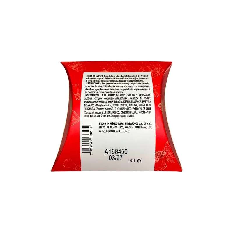 Shampoo en Barra Chile con Alga Roja Blen Red Chili